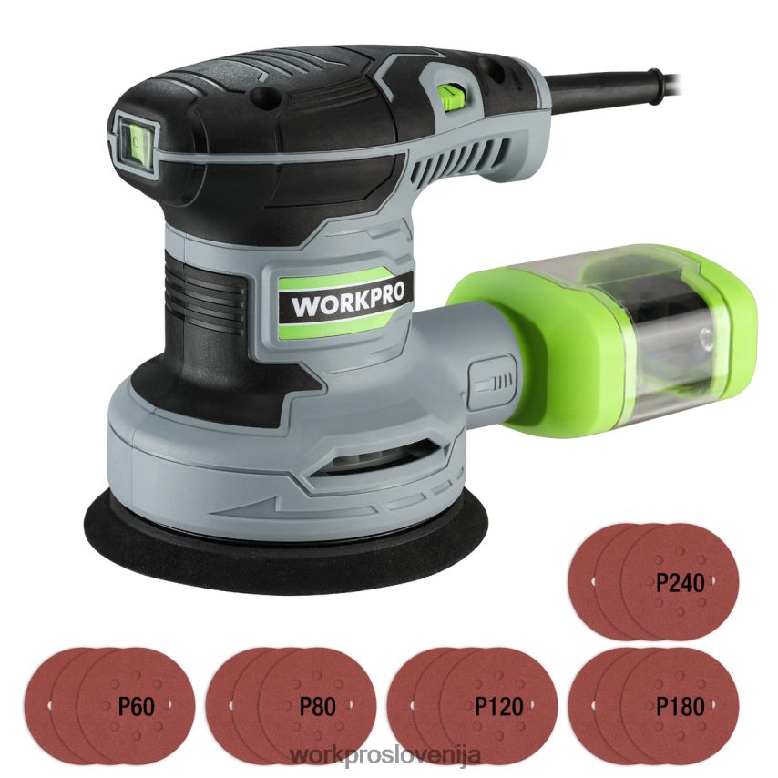 WORKPRO 2,5 A električni 5-palčni ekscentrični brusilnik, 6 spremenljivih hitrosti od 7000 do 14000 vrt/min 4V0B84233 orodje uporaben