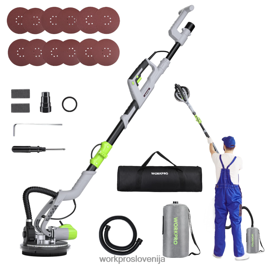 WORKPRO 720 W električni brusilnik za suhomontažne plošče z vakuumom 4V0B84228 orodje morden