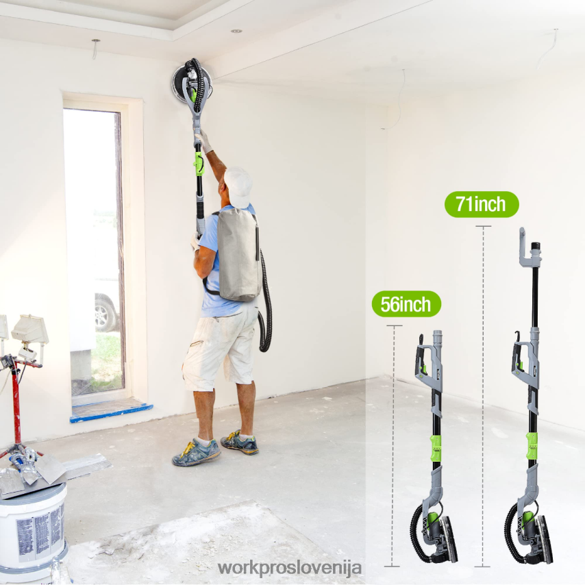 WORKPRO 720 W električni brusilnik za suhomontažne plošče z vakuumom 4V0B84228 orodje morden