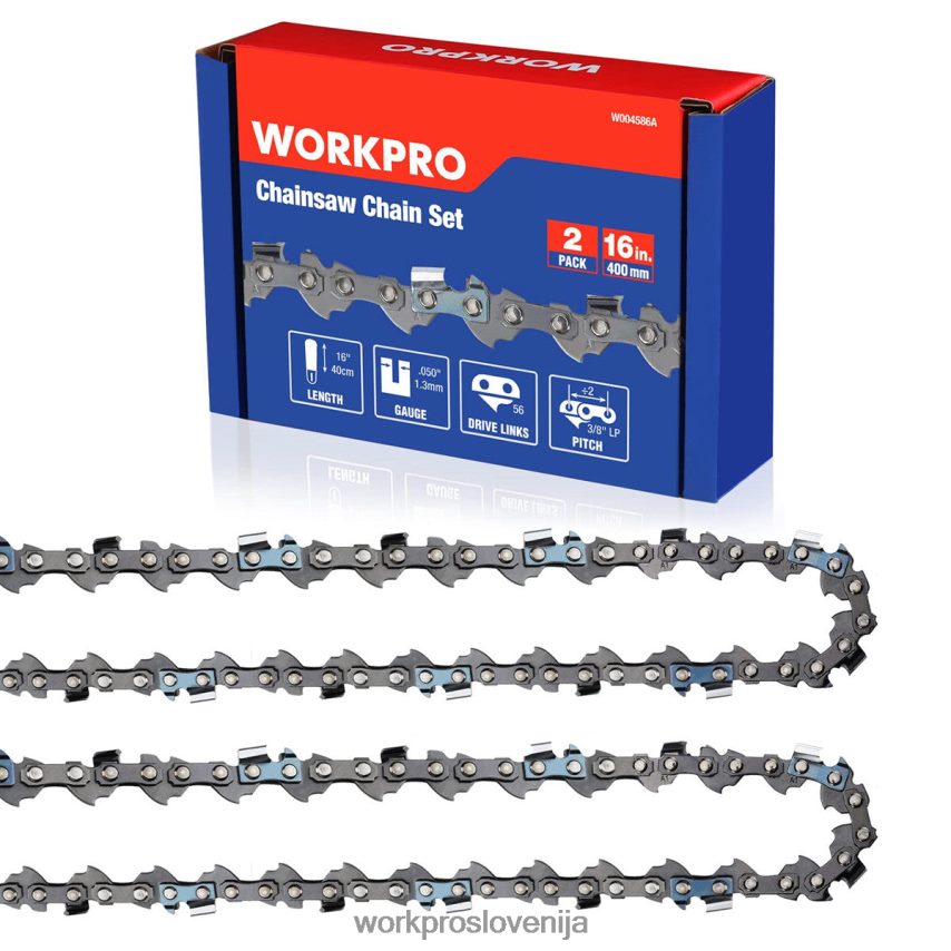 WORKPRO 2-paketna veriga za motorno žago, korak 3/8", 56 pogonskih členov, veriga za rezanje lesa za dele motorne žage 4V0B84204 orodje uporaben