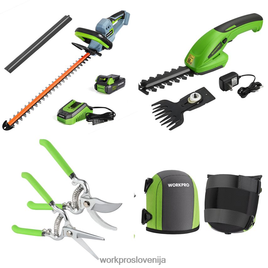 WORKPRO 20 V akumulatorske škarje za živo mejo & 2 v 1 ročne škarje za živo mejo & 2-delne škarje za obrezovanje & vrtni ščitniki za kolena 4V0B84320 orodje morden