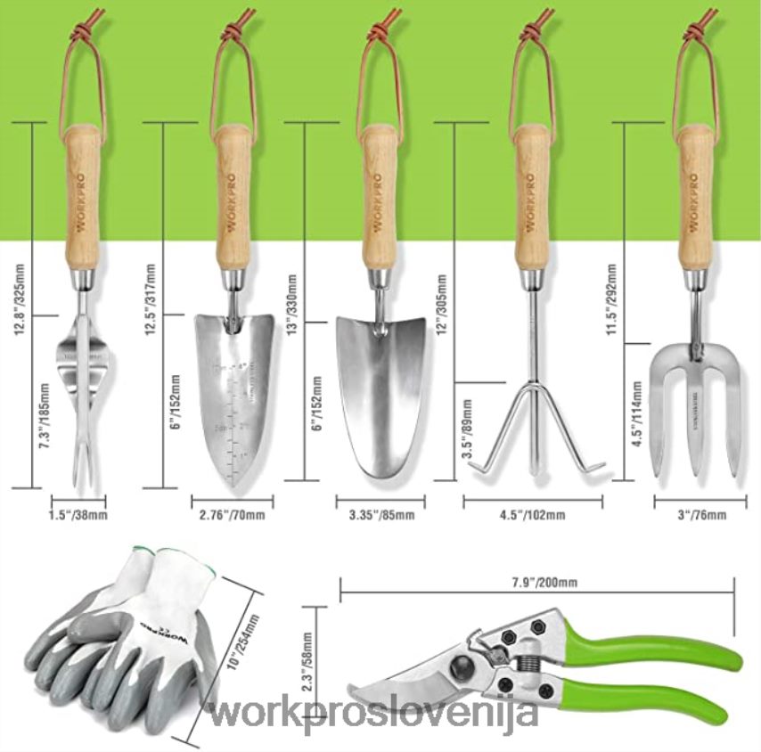 WORKPRO akumulatorska verižna žaga & 7 delni komplet vrtnega orodja & 2 para vrtnih rokavic & vrtni ščitniki za kolena 4V0B84314 orodje uporaben