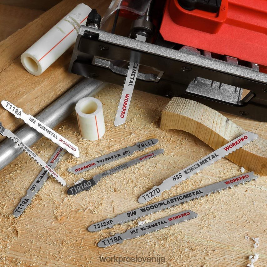 WORKPRO 25-delni komplet listov za vbodno žago s t-steblom in kovčkom za shranjevanje 4V0B84210 orodje koristno