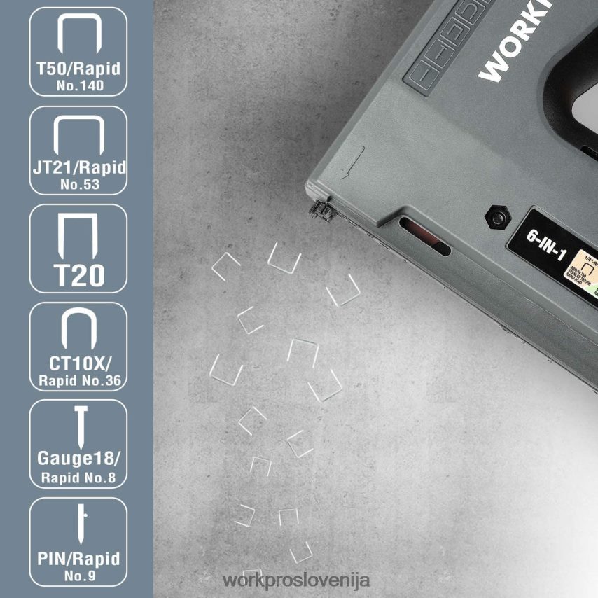 WORKPRO 6 v 1 3,6 V brezžična polnilna pištola za spenjanje 4V0B84166 orodje uporaben