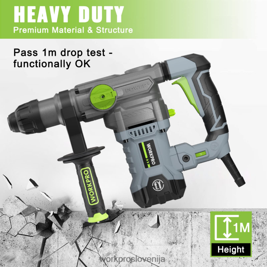 WORKPRO 12,5 amperov 1-1/4 inch premium vrtalno kladivo sds-plus, zmogljiva žična različica 4V0B84179 orodje koristno