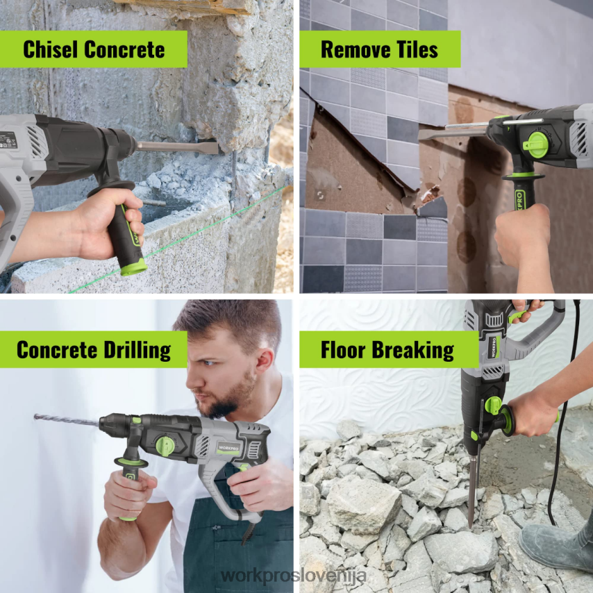 WORKPRO 7,5 A 1-1/4 inch vrhunsko vrtalno kladivo sds-plus, lahka žična različica 4V0B84178 orodje uporaben
