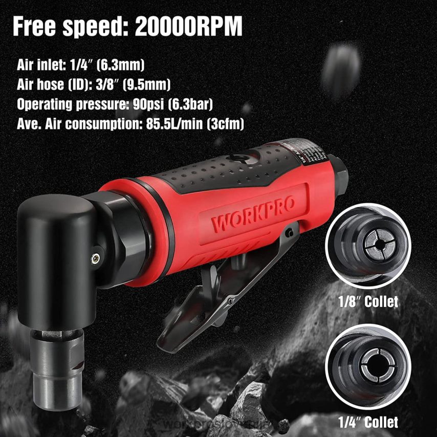 WORKPRO zračni kotni brusilnik 1/4-palčni set pnevmatskih kotnih brusilnikov 4V0B84180 orodje morden