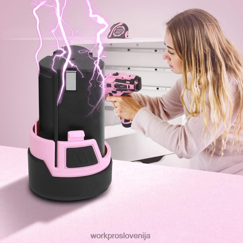 WORKPRO 12 V litij-ionska nadomestna baterija za 12 V akumulatorski vrtalni vijačnik 4V0B84223 orodje roza