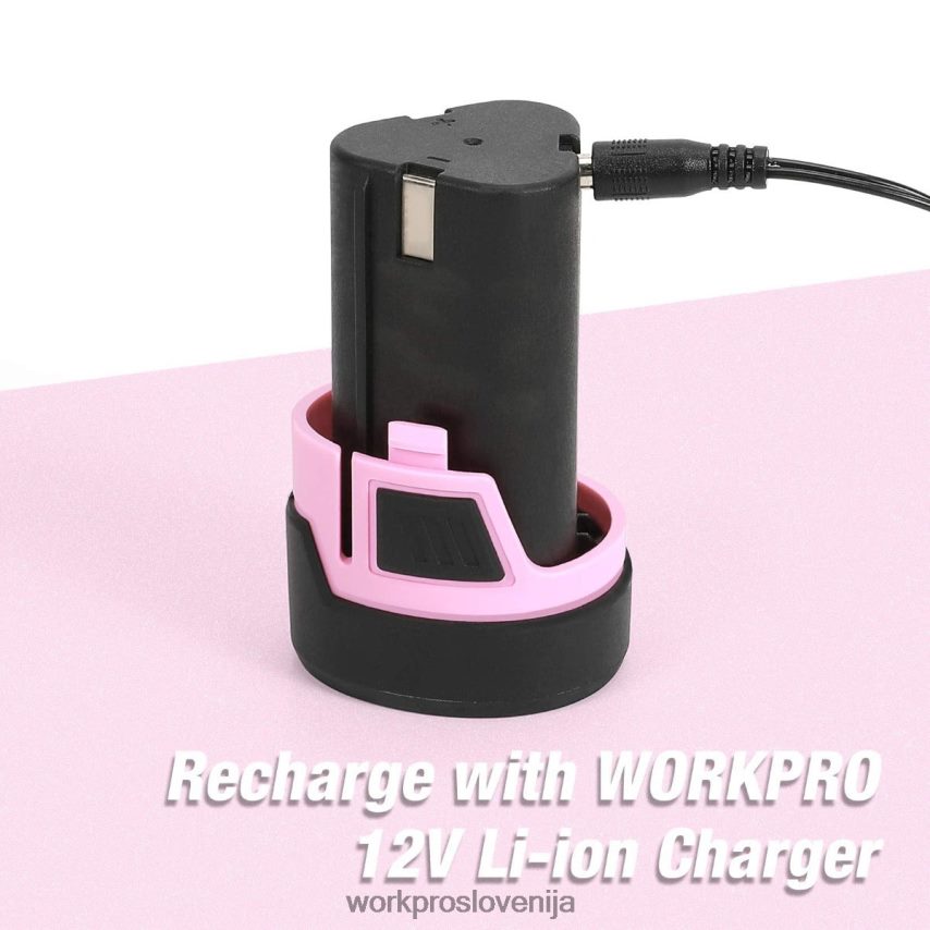 WORKPRO 12 V litij-ionska nadomestna baterija za 12 V akumulatorski vrtalni vijačnik 4V0B84223 orodje roza