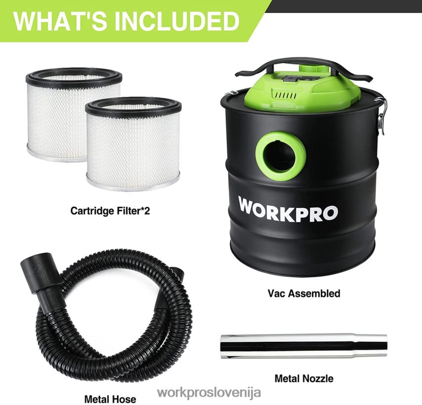 WORKPRO 5,2-litrski sesalnik za pepel, 5,5 konjskih moči največje moči sesalnik za pepel s hepa filtrom 4V0B84212 orodje koristno