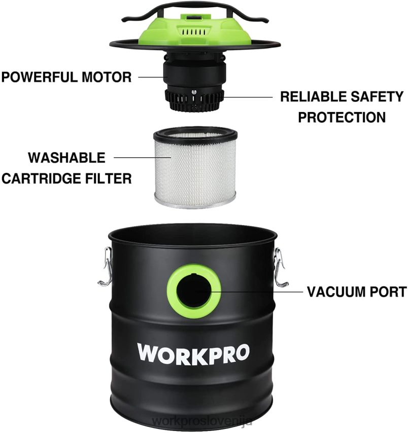 WORKPRO 5,2-litrski sesalnik za pepel, 5,5 konjskih moči največje moči sesalnik za pepel s hepa filtrom 4V0B84212 orodje koristno
