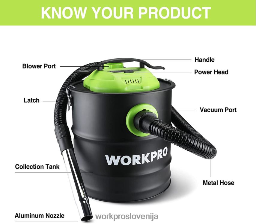 WORKPRO 5,2-litrski sesalnik za pepel, 5,5 konjskih moči največje moči sesalnik za pepel s hepa filtrom 4V0B84212 orodje koristno