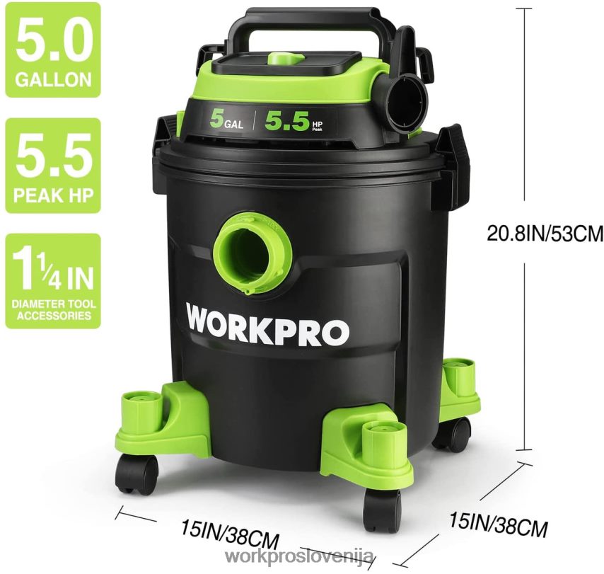 WORKPRO 5-galonski sesalnik za trgovine, 5,5 najvišje konjske moči sesalnik za trgovine s hepa filtrom, cevjo in dodatki 4V0B84214 orodje morden