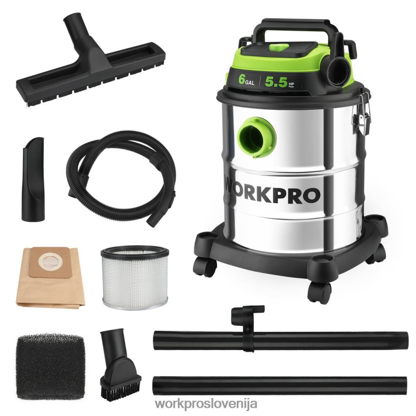WORKPRO 6-galonski sesalnik za mokro/suho v trgovini s filtrom hepa, cevjo in dodatki za zbiranje prahu doma/na delovnem mestu 4V0B84213 orodje morden