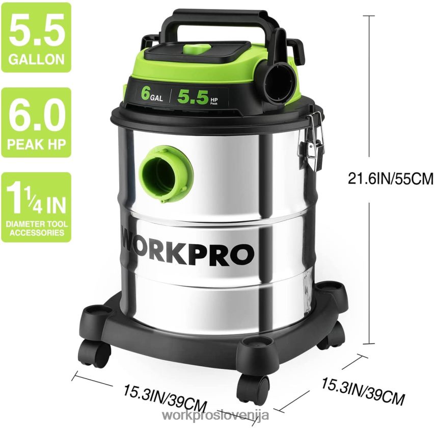 WORKPRO 6-galonski sesalnik za mokro/suho v trgovini s filtrom hepa, cevjo in dodatki za zbiranje prahu doma/na delovnem mestu 4V0B84213 orodje morden