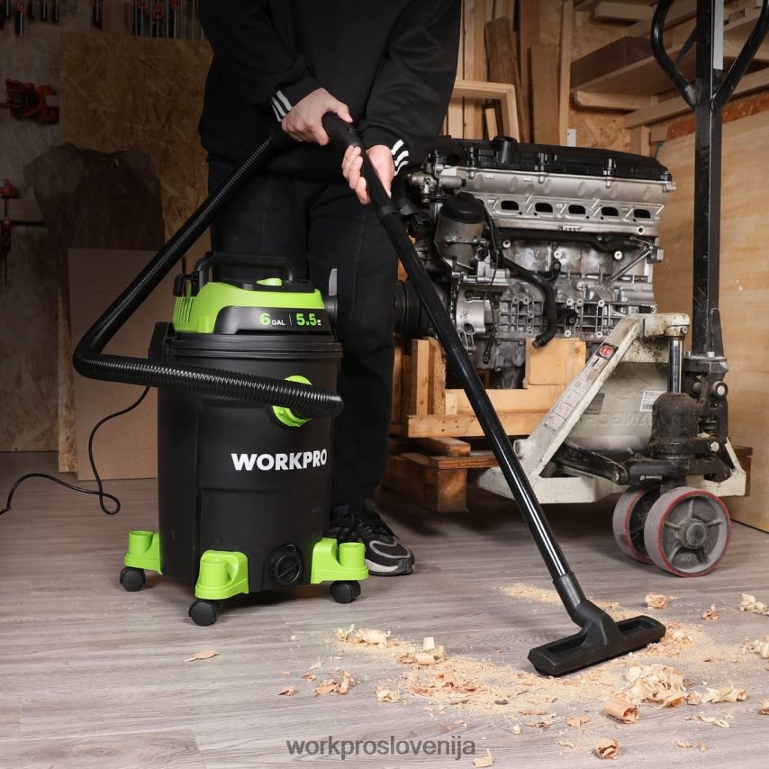 WORKPRO Trgovski sesalnik s 6 galonami in 5,5 največjimi konjskimi močmi s cevjo za filter hepa in dodatki 4V0B84215 orodje koristno