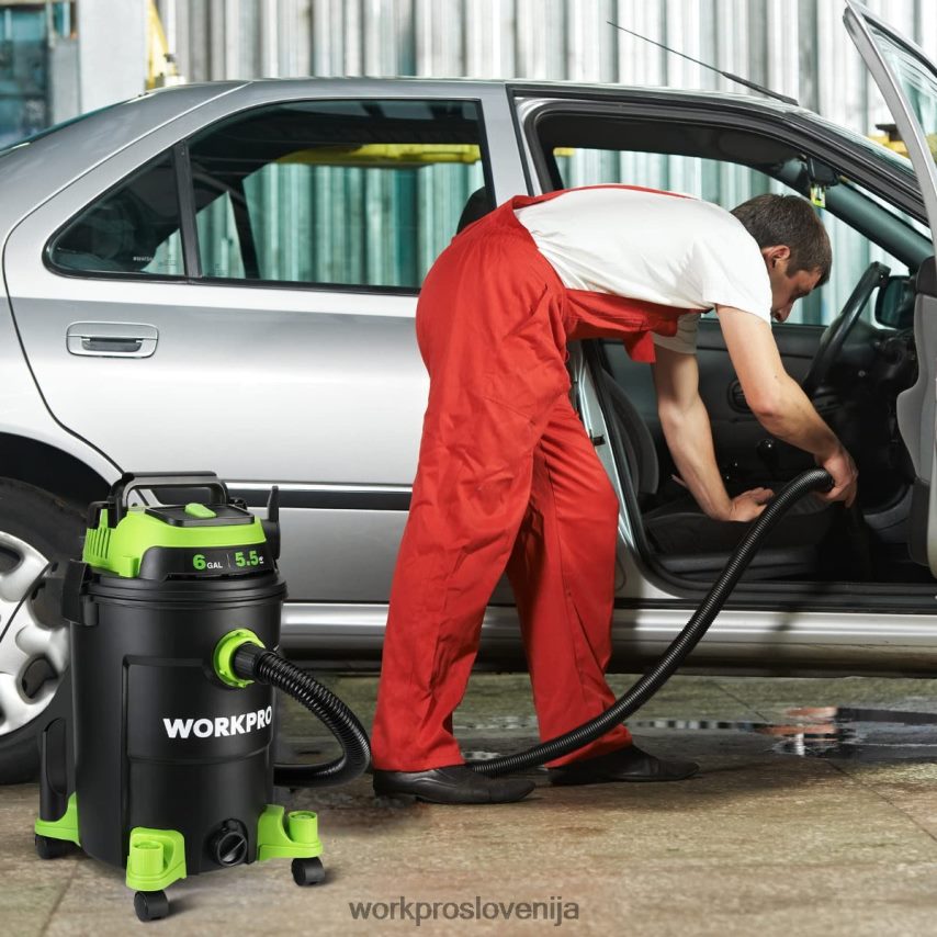 WORKPRO Trgovski sesalnik s 6 galonami in 5,5 največjimi konjskimi močmi s cevjo za filter hepa in dodatki 4V0B84215 orodje koristno