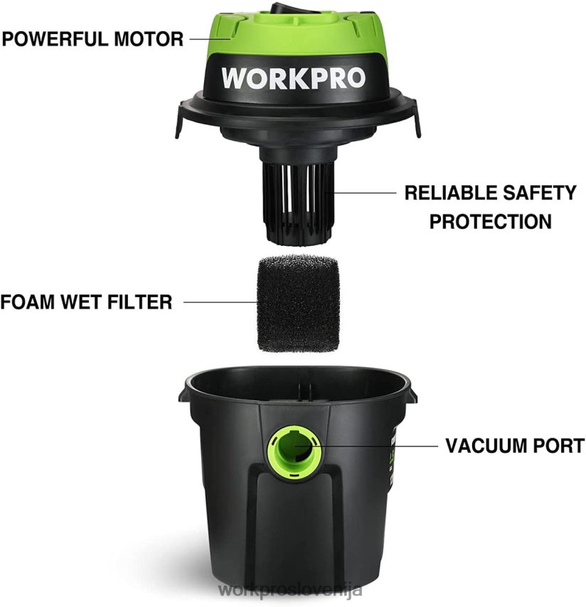 WORKPRO mokri/suhi sesalnik 2,5 galone 3 največje konjske moči, prenosni trgovinski sesalnik za dom 4V0B84216 orodje uporaben