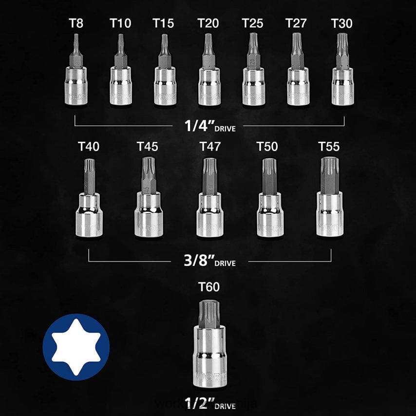 WORKPRO 13-delni komplet torx nastavkov (samo za ročno uporabo) 4V0B84127 orodje morden