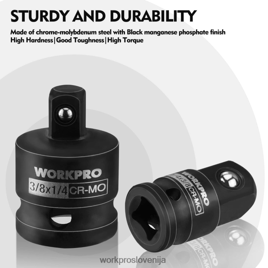 WORKPRO 4-delni komplet adapterja in reduktorja za udarno vijačnico, komplet za zamenjavo ključev 4V0B8494 orodje koristno
