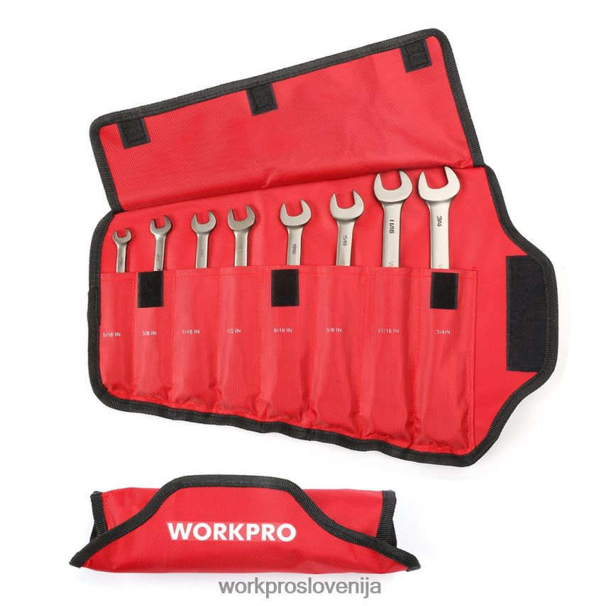 WORKPRO 8-delni komplet kombiniranih ključev z ragljo in fleksibilno glavo z organizatorsko torbo 4V0B8486 orodje uporaben