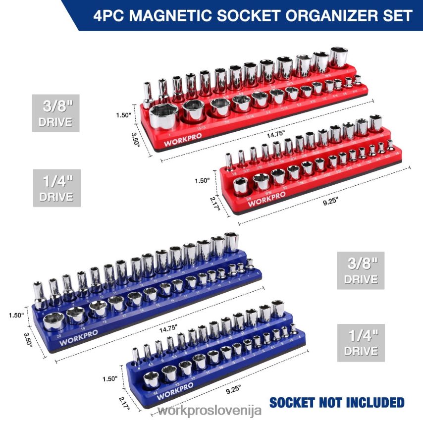 WORKPRO set 4 magnetnih organizatorjev posod 4V0B84134 orodje morden