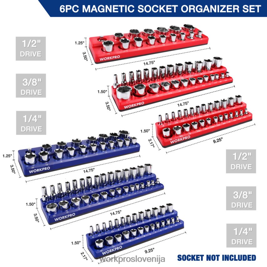 WORKPRO set 6 magnetnih organizatorjev posod 4V0B84126 orodje morden