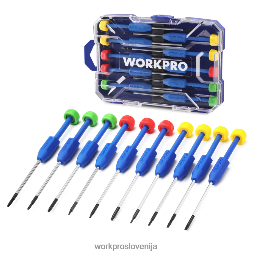 WORKPRO 10-delni komplet natančnih izvijačev z ohišjem, križni, z zarezo, torx zvezda, komplet magnetnega orodja za popravilo izvijačev, nedrseč ročaj 4V0B84103 orodje novo