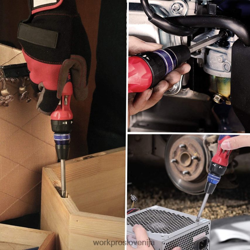 WORKPRO 12-v-1 izvijač z ragljo in večbitnim mehanizmom za hitro napenjanje 4V0B84101 orodje morden