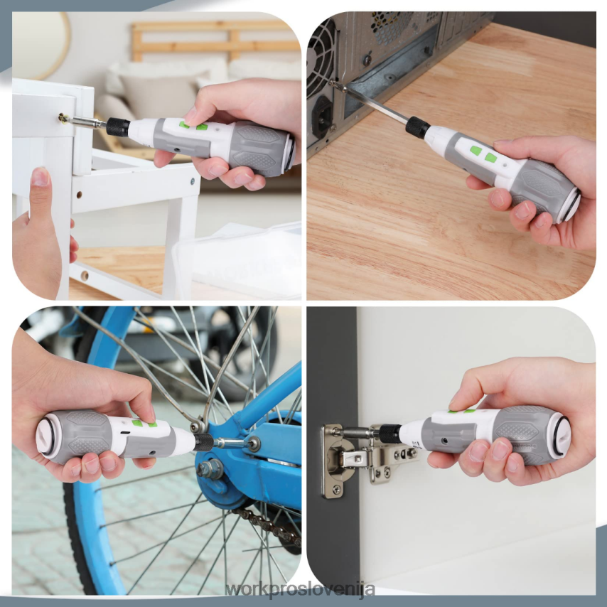 WORKPRO Komplet izvijačev z brezžično 4v usb polnilno litij-ionsko baterijo 4V0B84236 orodje roza/bela