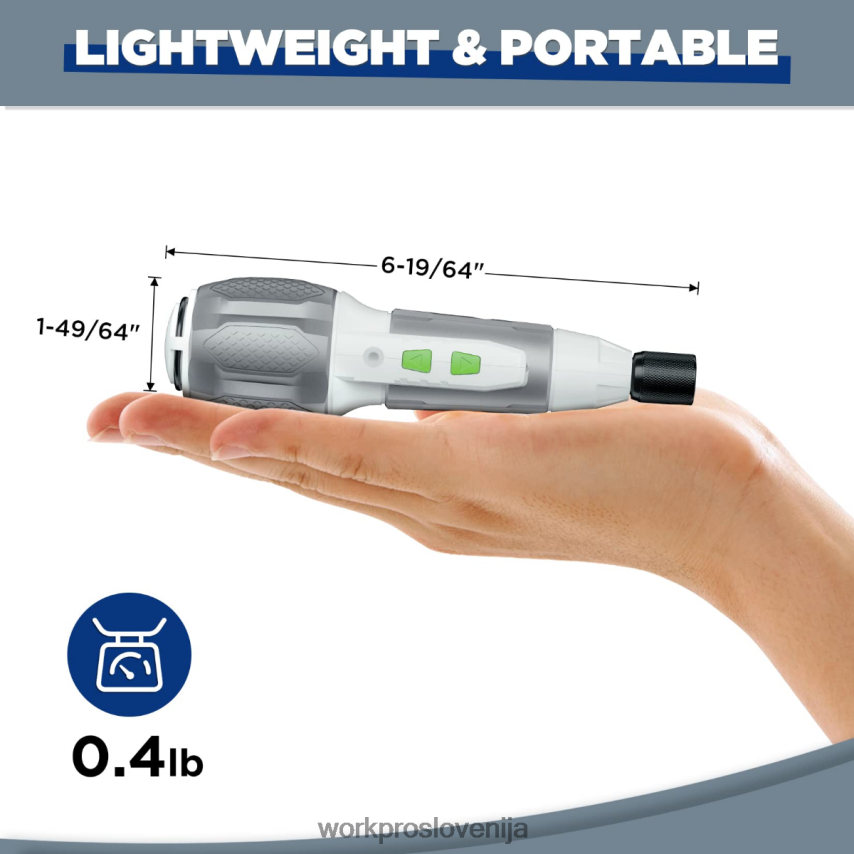 WORKPRO Komplet izvijačev z brezžično 4v usb polnilno litij-ionsko baterijo 4V0B84236 orodje roza/bela