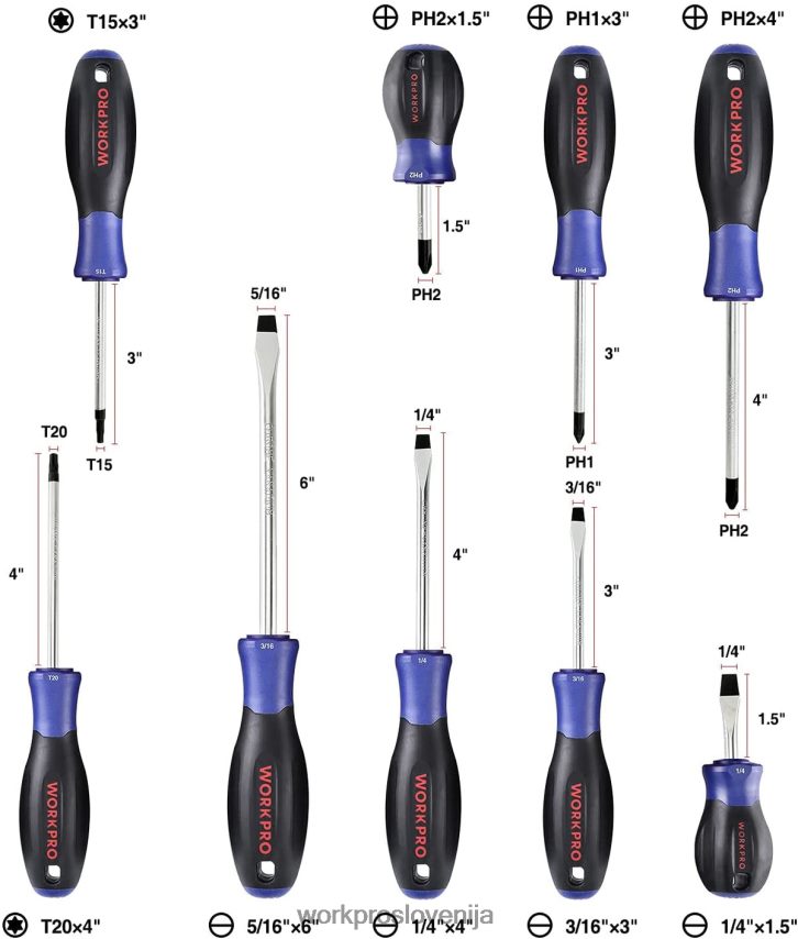 WORKPRO set magnetnih izvijačev, 16 kosov torx natančnih križnih izvijačev z magnetizatorjem 4V0B8498 orodje novo