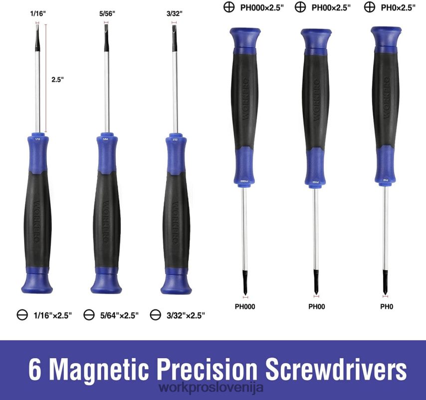 WORKPRO set magnetnih izvijačev, 16 kosov torx natančnih križnih izvijačev z magnetizatorjem 4V0B8498 orodje novo