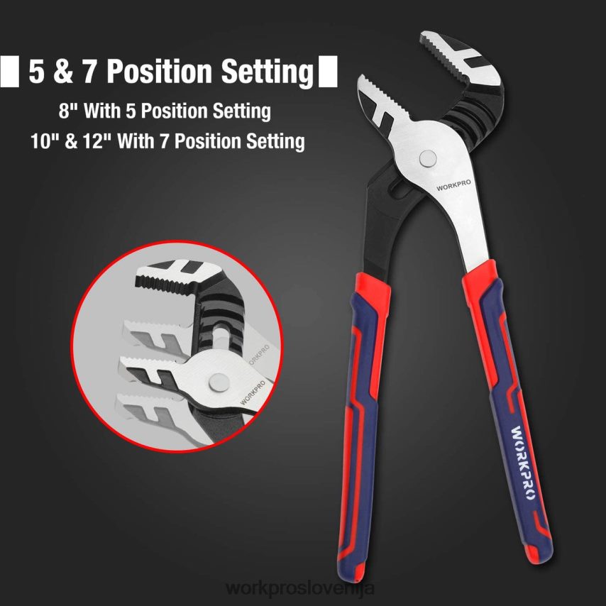 WORKPRO 3-delni set nastavljivih večnamenskih klešč za spoje utorov 4V0B8468 orodje novo