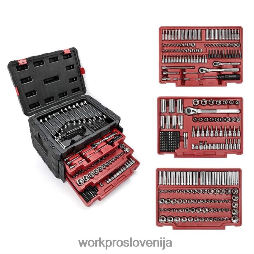 WORKPRO 450-delni komplet univerzalnega profesionalnega orodja za mehanike z zmogljivim kovčkom 4V0B84306 orodje uporaben