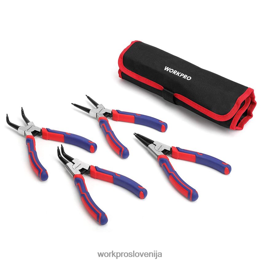 WORKPRO 4-delni set klešč za zaskočne obroče z vrečko za shranjevanje 4V0B8467 orodje uporaben