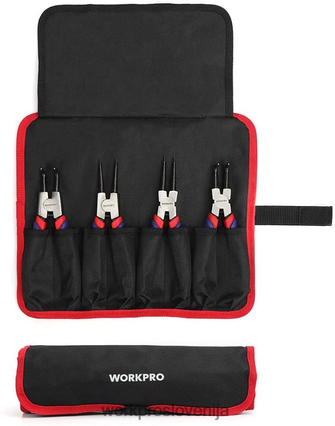 WORKPRO 4-delni set klešč za zaskočne obroče z vrečko za shranjevanje 4V0B8467 orodje uporaben