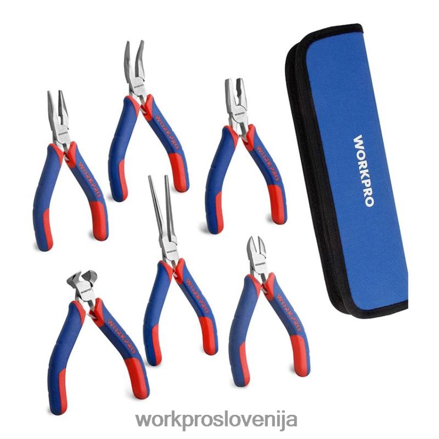 WORKPRO 6-delni set mini klešč z torbico 4V0B8464 orodje uporaben
