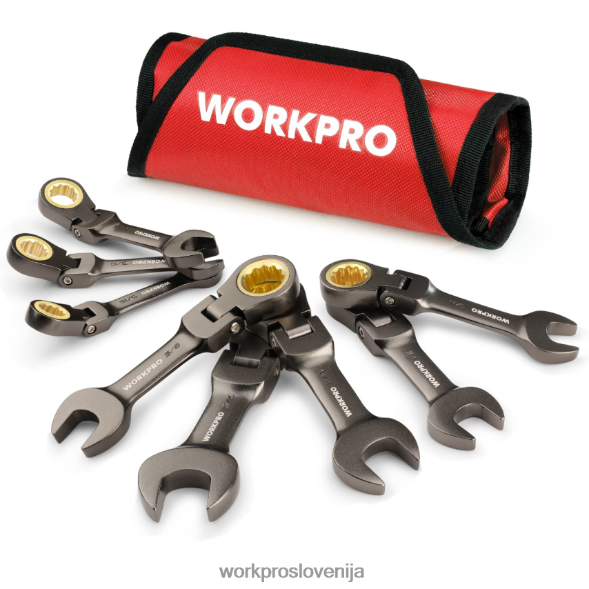 WORKPRO 8-delni komplet kombiniranih ključev z gibljivo glavo in ragljo 4V0B8482 orodje novo