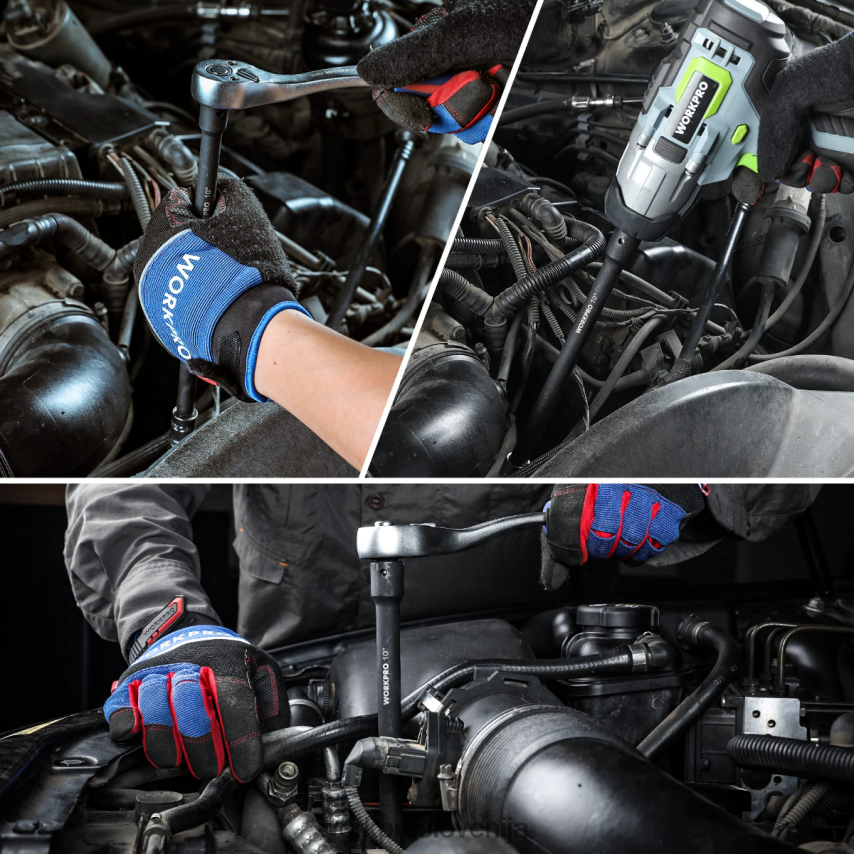 WORKPRO 9-delni komplet podaljškov udarne vijačnice 4V0B84141 orodje morden