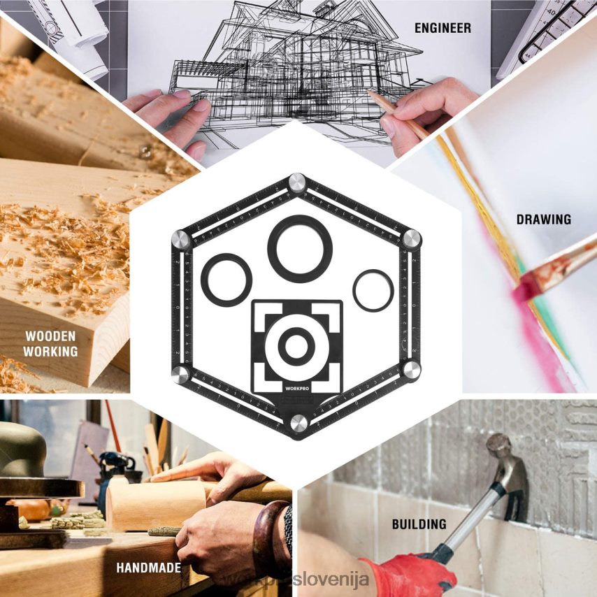 WORKPRO kombinirani komplet merilnika kontur in 6-stranskega orodja za merjenje kotov 4V0B84107 orodje novo