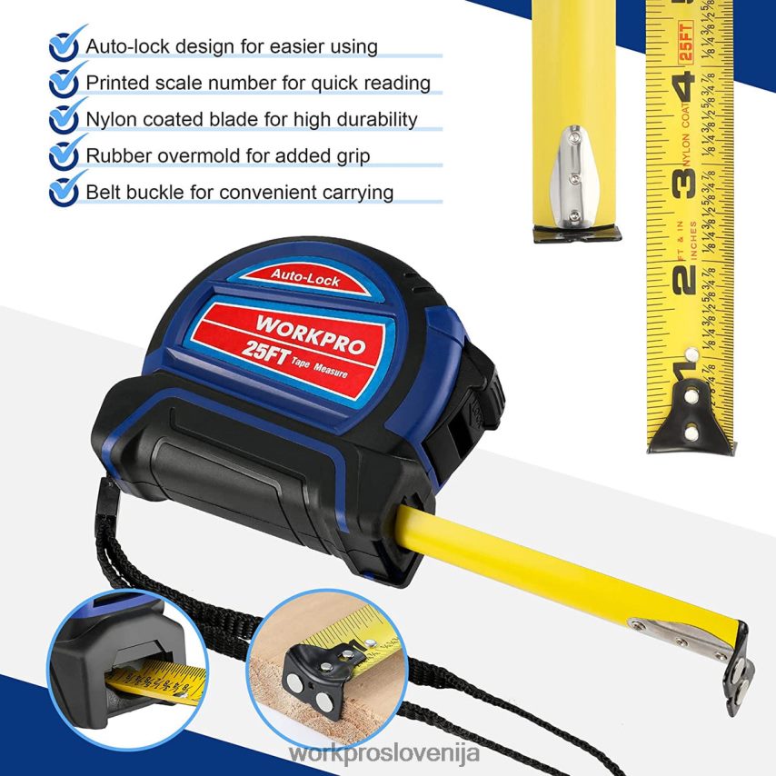 WORKPRO trak s samodejnim zaklepanjem 25 ft 4V0B84111 orodje uporaben