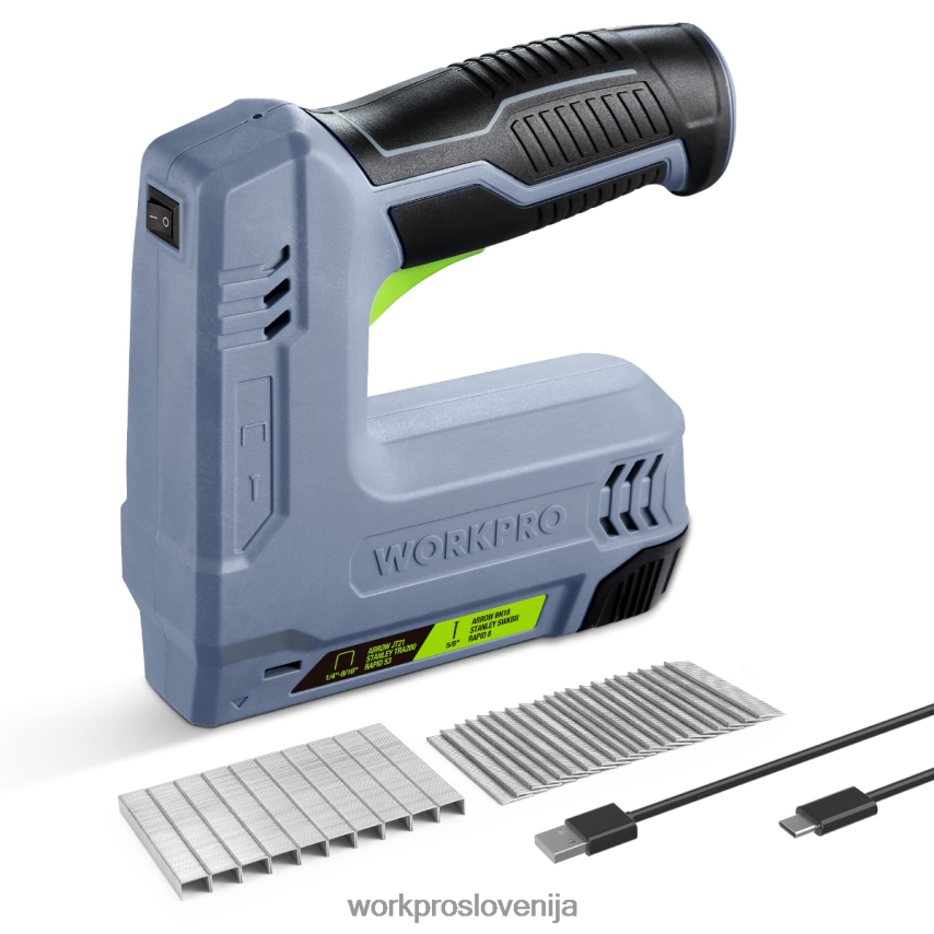WORKPRO 3,6 V 2,0 ah baterijsko napajana električna brezžična 2-v-1 pištola za sponke in žeblje 4V0B84265 orodje roza/siva