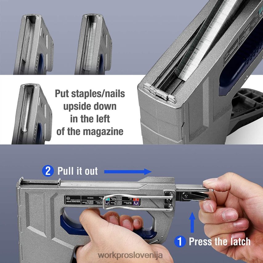 WORKPRO zabijalnik za težka dela 4 v 1 aluminijast žebljalnik z 2000 sponkami 4V0B8458 orodje koristno