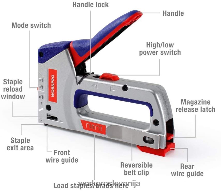 WORKPRO zmogljiv komplet pištole za sponke 4 v 1, ročni žebljiček s 3000 sponkami in 1000 žebljički 4V0B8457 orodje koristno
