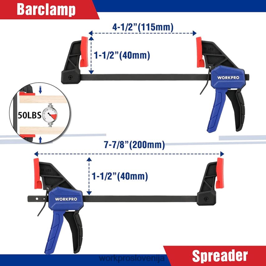 WORKPRO 8-delni set sponk za obdelavo lesa 4V0B84114 orodje morden