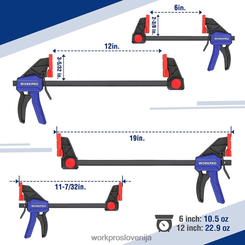WORKPRO palične spone za obdelavo lesa, 150/300 lbs cap 4V0B84121 orodje novo