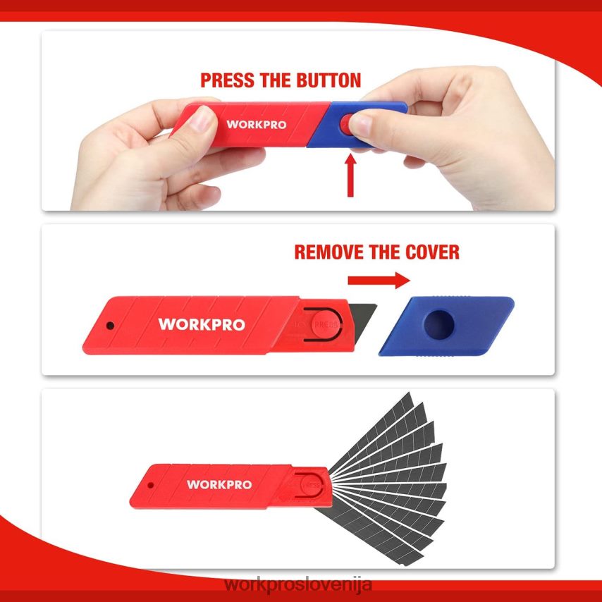 WORKPRO 18 mm odlomljiva rezila sk5 jekleno nadomestno rezilo ustreza paketu 100 kosov 4V0B8453 orodje uporaben