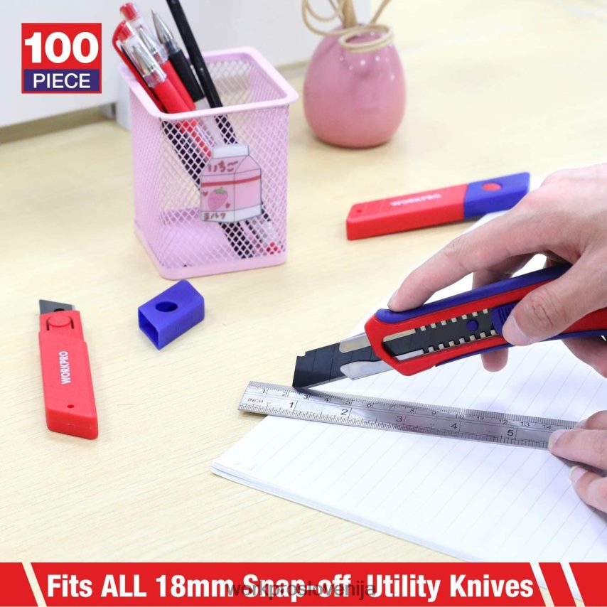 WORKPRO 18 mm odlomljiva rezila sk5 jekleno nadomestno rezilo ustreza paketu 100 kosov 4V0B8453 orodje uporaben