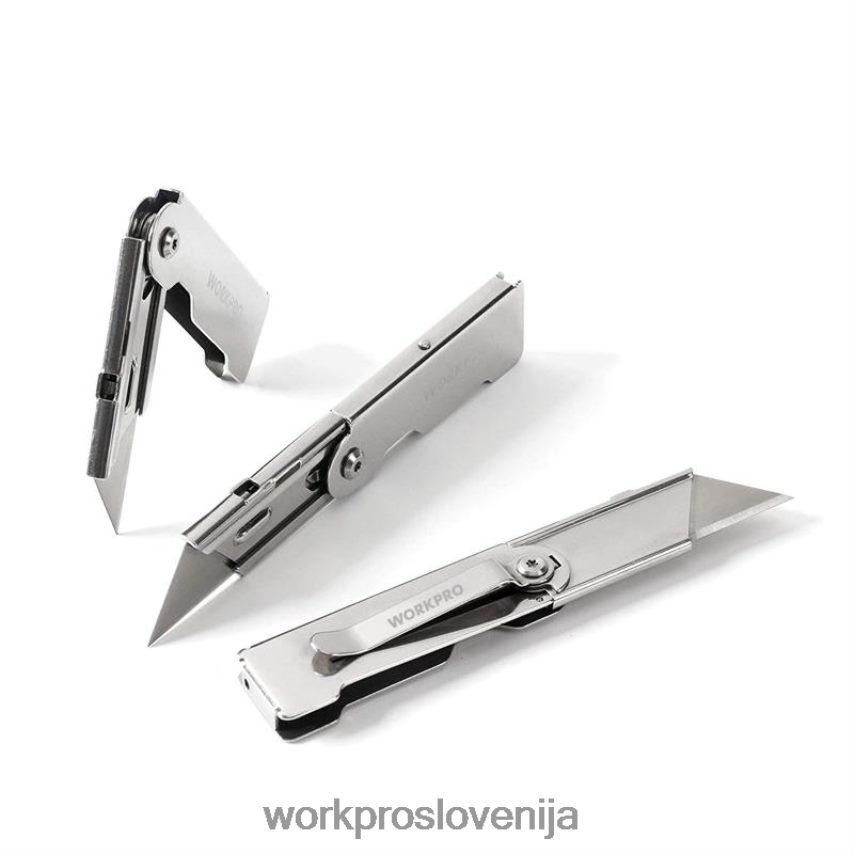 WORKPRO 3-delni hitro zamenljivi komplet zložljivih žepnih nožev s sponko za pas 4V0B8445 orodje morden